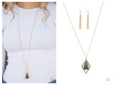 Fiercely Inde-PENDANT - Black/Gold Necklace