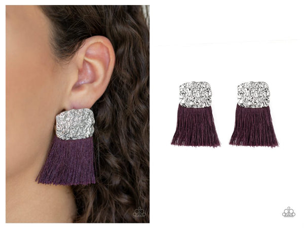 Plume Bloom - Purple Post Earring