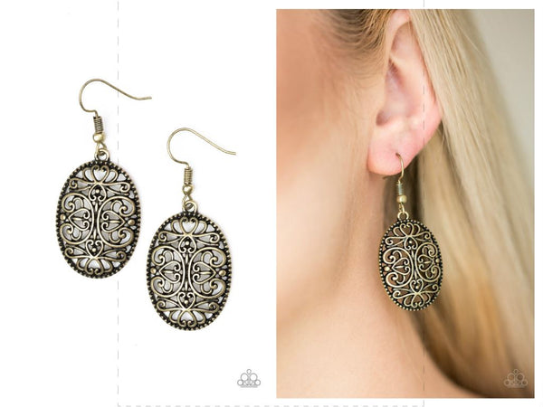 Wistfully Whimsical - Brass Earring