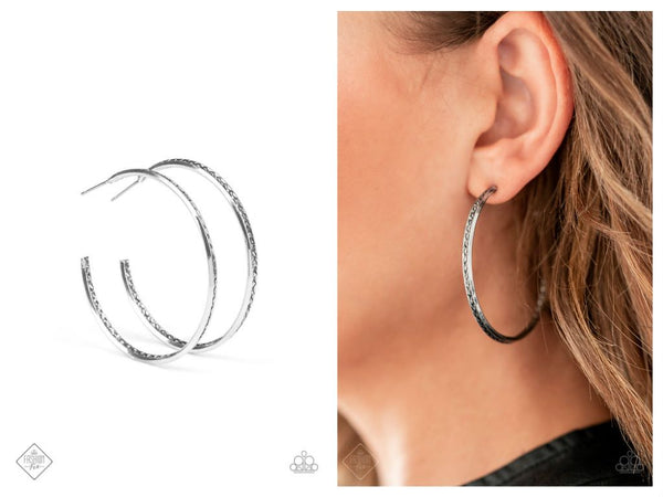 Texture Tempo - Silver Hoop Earring