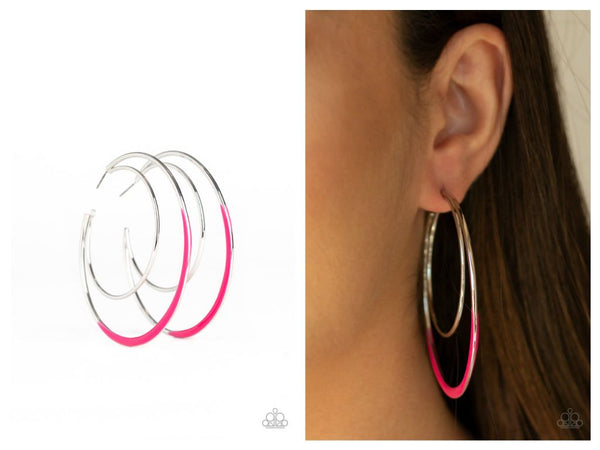 Miami Moonbeam - Pink Hoop Earring