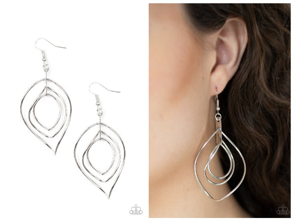 Asymmetrical Allure - Silver Earring