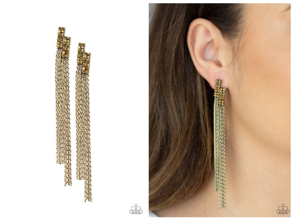 Radio Waves - Brass Post Earring