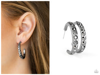 Welcome To Glam Town - Black Hoop Earring