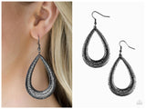 Straight Up Shimmer - Black Earring