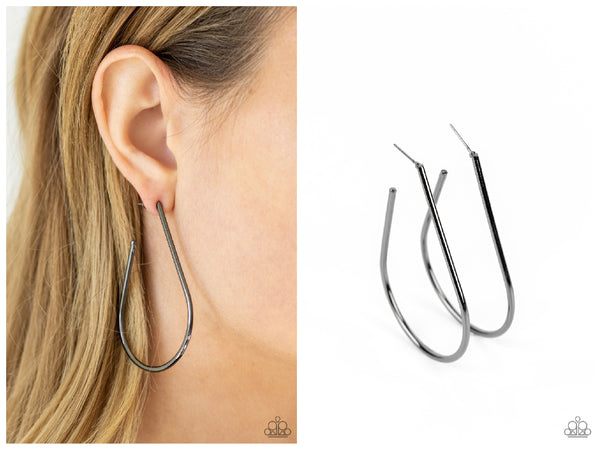 City Curves - Black Hoop Earring