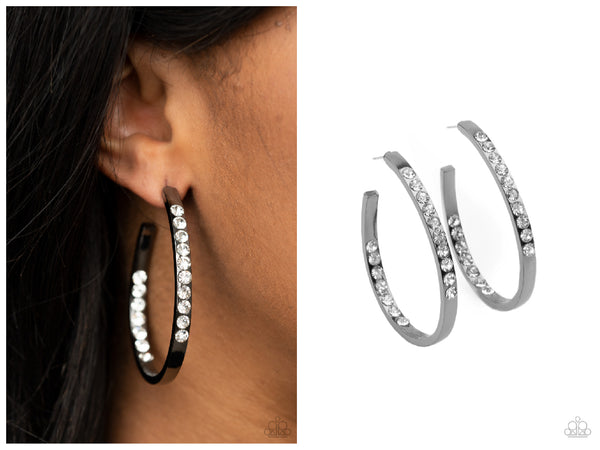 Borderline Brilliance - Black Hoop Earring