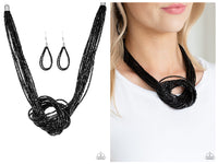 Knotted Knockout - Black Necklace
