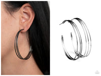 Rimmed Radiance - Black Hoop Earring