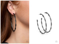 Totally Throttled - Black Hoop Earring