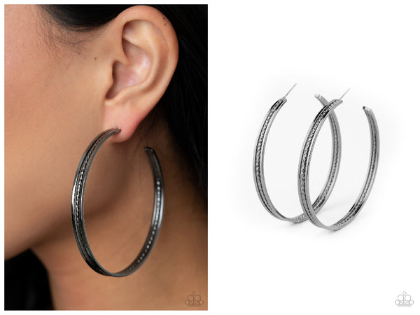 Midtown Marvel - Black Hoop Earring