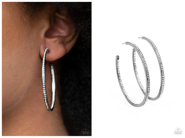 Marquee Magic - Black Hoop Earring