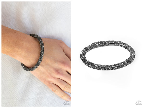Roll Out The Glitz - Black Bracelet