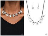 Gunmetal and White Bling Set