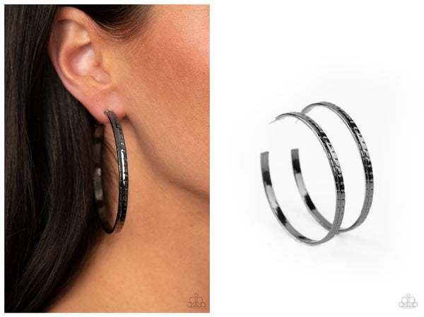 TREAD All About It - Black Hoop Earring