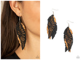 WINGING Off The Hook - Black Earring