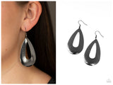 Hand It OVAL! - Black Earring