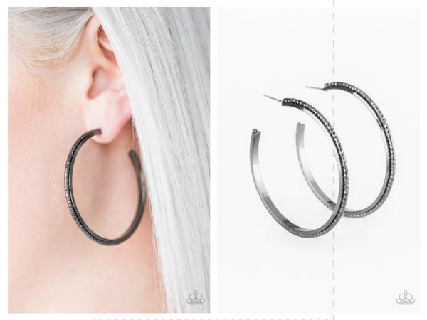 Girl Gang - Black Hoop Earring