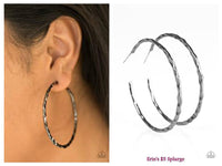 Hammer It Out! - Black Hoop Earring