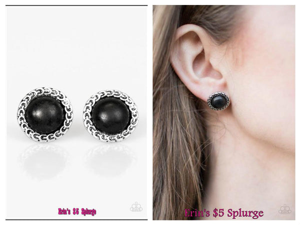 If The Boot Fits - Black Post Earring