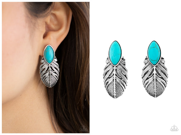 Rural Roadrunner - Blue Post Earring