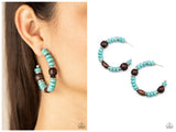 Definitely Down-To-Earth - Blue Hoop Earring