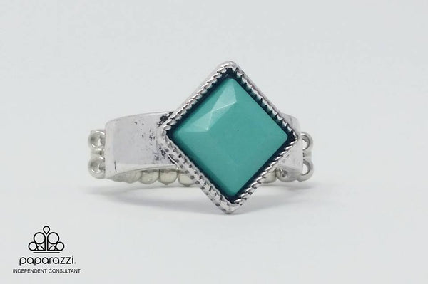 Stylishly Fair And Square - Blue Ring