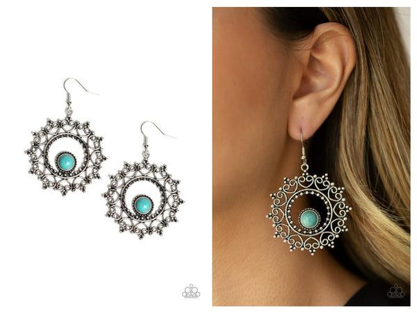 Wreathed in Whimsicality - Blue Earring