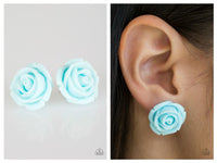 Rose Roulette - Blue Post Earring