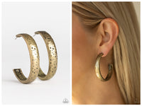 Rustic Revolution - Brass Hoop Earring