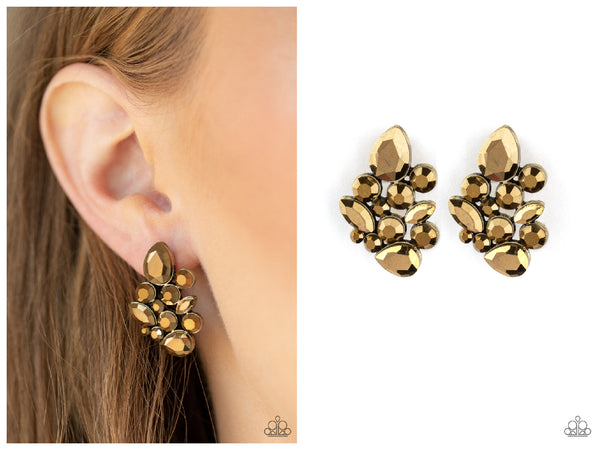 Galaxy Glimmer - Brass Post Earring