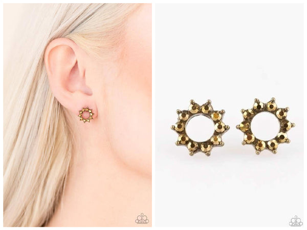 Richly Resplendent - Brass Post Earring