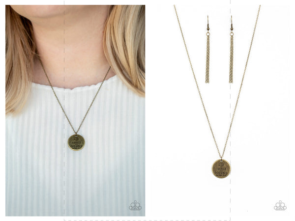 All Things Are Possible - Brass Necklace