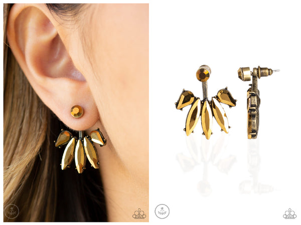 Stunningly Striking - Brass Post Earring