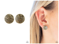 Bright As A Button - Brass Post Earring