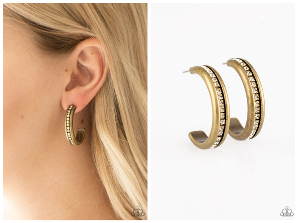 5th Avenue Fashionista - Brass Hoop Earring