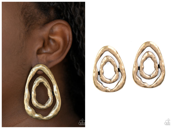 Ancient Ruins - Brass Post Earring