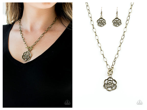 Beautifully In Bloom - Brass Necklace