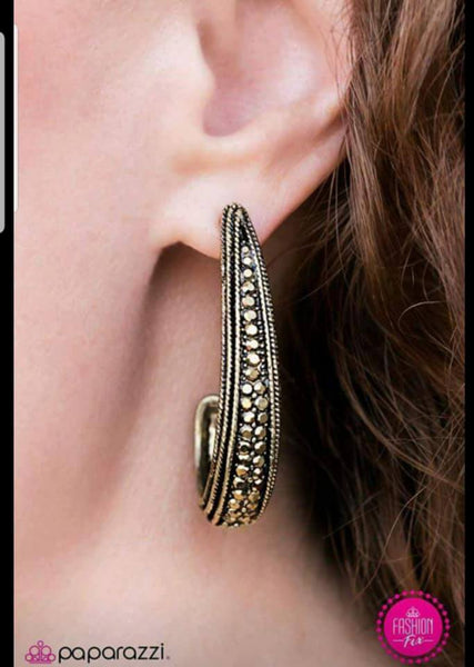 Stop and Muse - Brass Hoop Earring