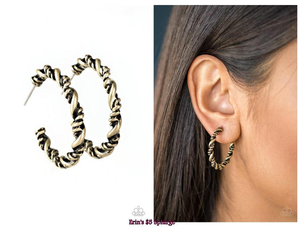 Plainly Panama - Brass Hoop Earring