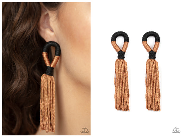 Moroccan Mambo - Brown Post Earring