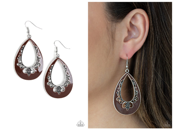 Compliments To The CHIC - Brown Earring