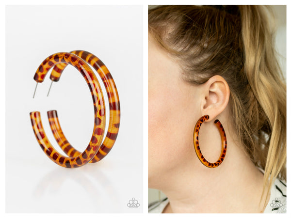 Miami Minimalist - Brown Hoop Earring