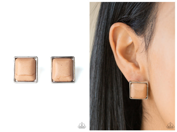 Eco Elegance - Brown Post Earring