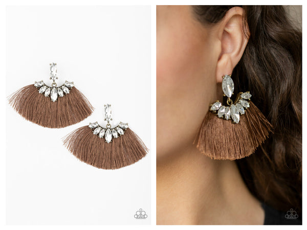 Formal Flair - Brown Post Earring