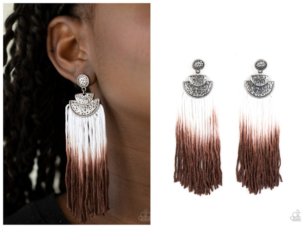 DIP It Up - Brown Post Earring