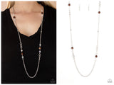 Teasingly Trendy - Brown Necklace