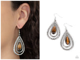 Teardrop Torrent - Brown Earring