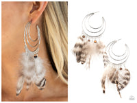 Freely Free Bird - Brown Hoop Earring