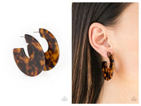 Tropically Torrid - Brown Hoop Earring